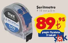 ŞERİTMETRE 19 MM X 5 M fiyat ve kampanya bilgisi